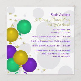 Invitaciones a la fiesta de los Globos de Color Ma