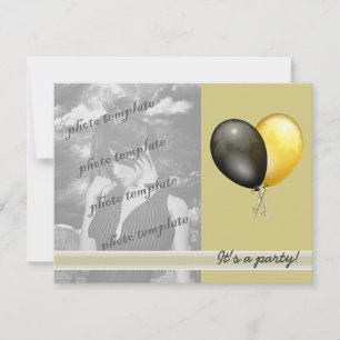 Invitaciones a la fiesta de los globos negros y do
