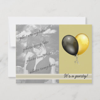 Invitaciones a la fiesta de los globos negros y do