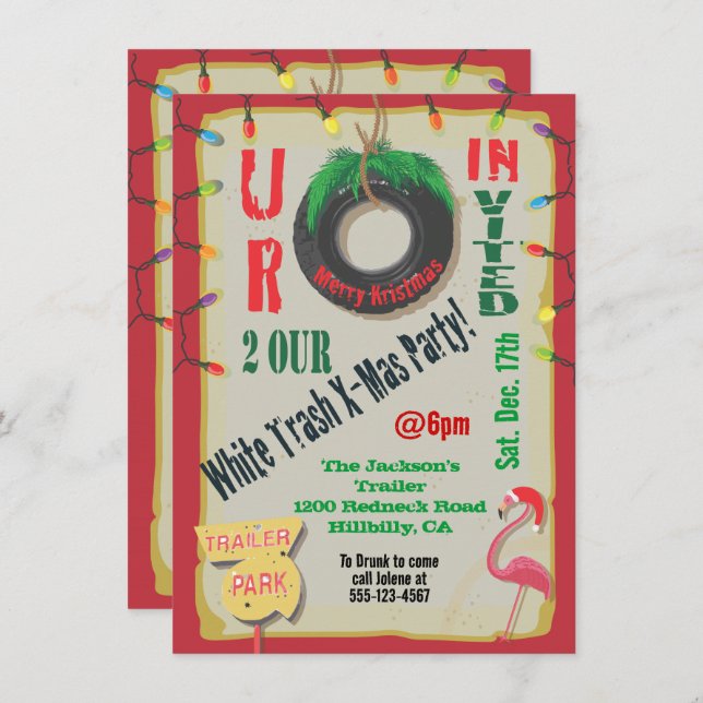 Invitaciones a la fiesta de los Navidades de la ba (Anverso / Reverso)