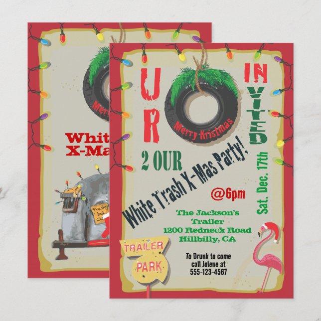 Invitaciones a la fiesta de los Navidades de la ba (Anverso / Reverso)