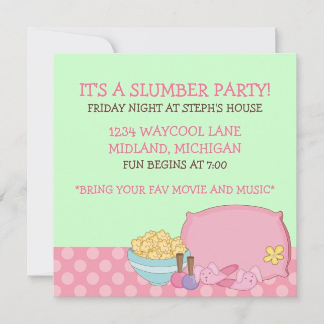 Invitaciones a la fiesta de los niños que duermen (Anverso)