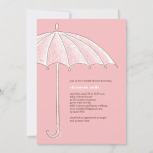 Invitaciones a la fiesta de los paraguas rosados