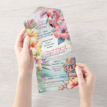 Invitaciones a la Fiesta de Luau en la Playa Tropi