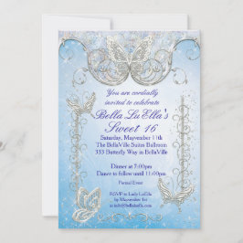 Invitaciones a la fiesta de mariposa de diamantes