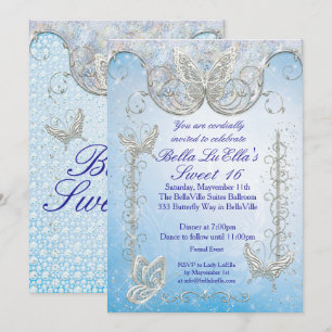 Invitaciones a la fiesta de mariposa de diamantes