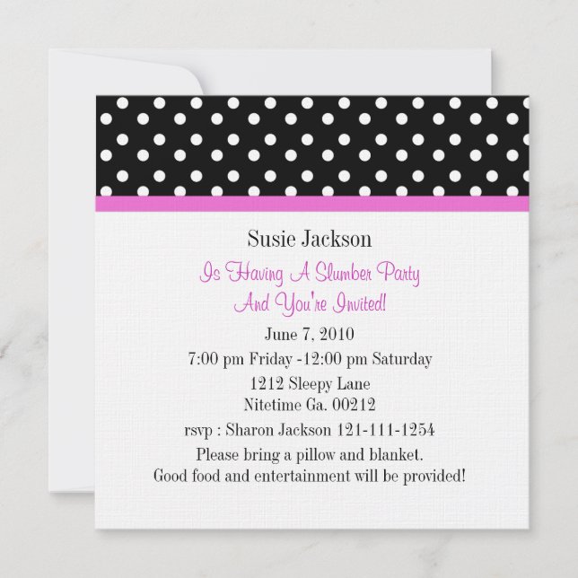 Invitaciones a la fiesta de mariposas Polka Dot (Anverso)