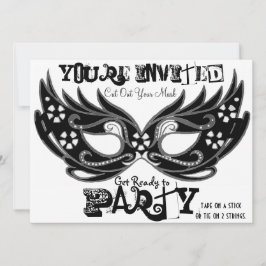 Invitaciones a la fiesta de mascarada "Cortar másc