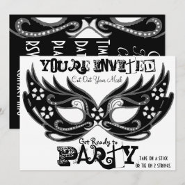 Invitaciones a la fiesta de mascarada "Cortar másc