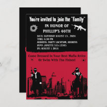 Invitaciones a la fiesta de Mobster