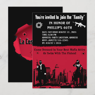 Invitaciones a la fiesta de Mobster