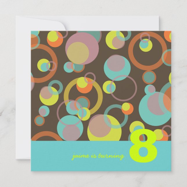 Invitaciones a la fiesta de Mod Bubbles (Anverso)