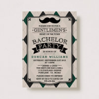 Invitaciones a la fiesta de moda de Mustache Bache