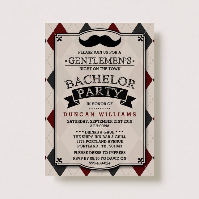 Invitaciones a la fiesta de moda de Mustache Bache (Subido por el creador)