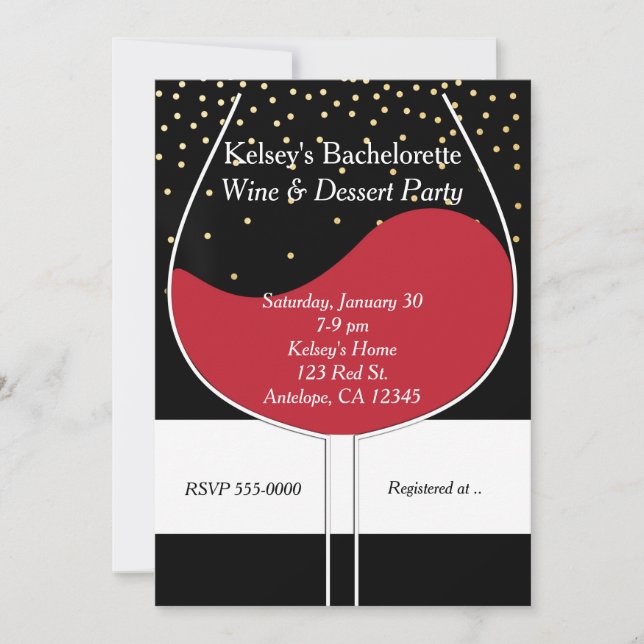 Invitaciones a la fiesta de Moda moderna de Vino R (Anverso)