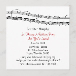 Invitaciones a la fiesta de Music Notes