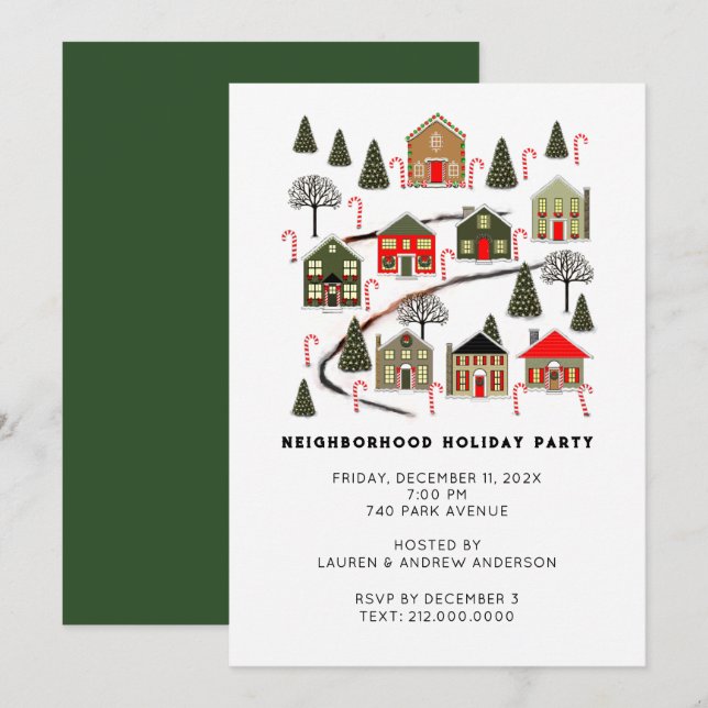 Invitaciones a la fiesta de Navidad (Anverso / Reverso)
