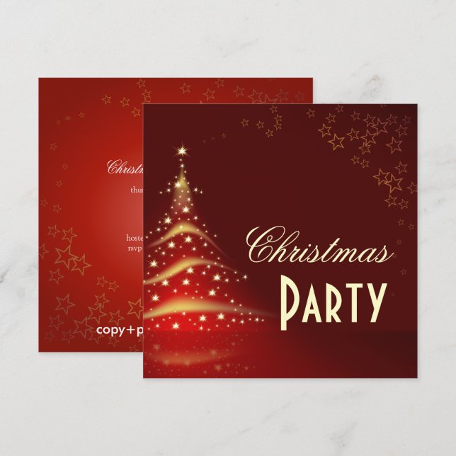 invitaciones a la fiesta de Navidad (Anverso / Reverso)