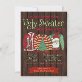 Invitaciones a la fiesta de Navidad con jersey feo