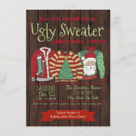 Invitaciones a la fiesta de Navidad con jersey feo