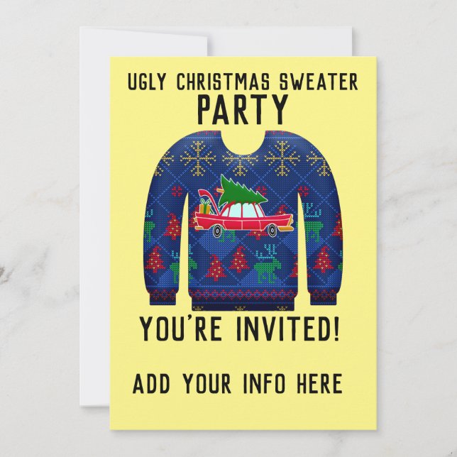 INVITACIONES A LA FIESTA DE NAVIDAD CON SUÉTERES F (Anverso)