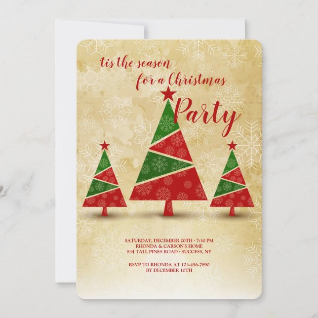 Invitaciones a la Fiesta de Navidad de Árboles Fes (Anverso)