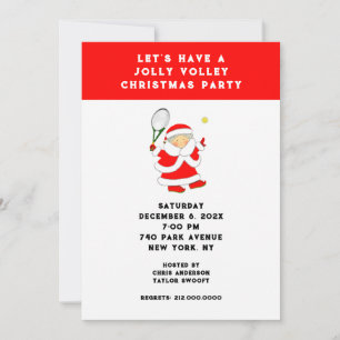 Invitaciones a la fiesta de Navidad de tenis