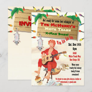 Invitaciones a la Fiesta de Navidad de White Trash