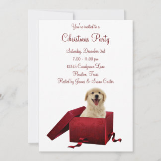 Invitaciones a la fiesta de Navidad del cachorro c