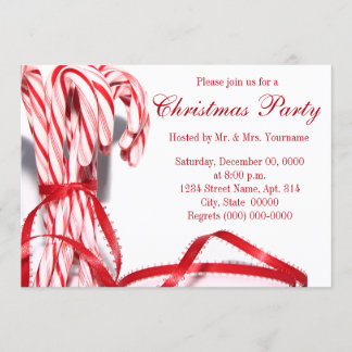 Invitaciones a la fiesta de Navidades Candy Canes