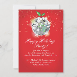 Invitaciones a la fiesta de Navidades Disco Ball