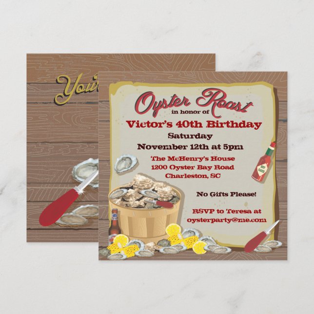 Invitaciones a la Fiesta de Ostión (Anverso / Reverso)