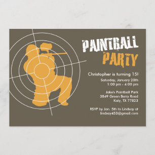 Invitaciones a la fiesta de Paintball