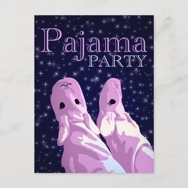 invitaciones a la fiesta de pajama : brillo de la  (Anverso)