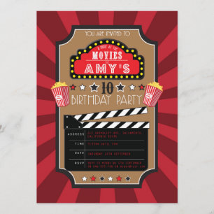 Invitaciones a la fiesta de películas de Hollywood