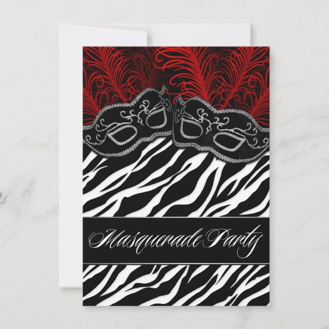 Invitaciones a la fiesta de pelotas de cebra negra (Anverso)