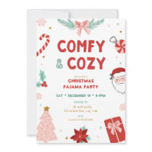 Invitaciones a la fiesta de pijamas de Navidad cóm
