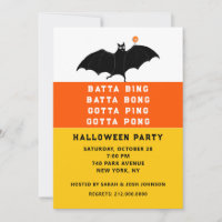 Invitaciones a la fiesta de Ping-Pong de Halloween