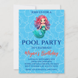 invitaciones a la fiesta de piscina de sirena