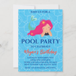 invitaciones a la fiesta de piscina de sirena