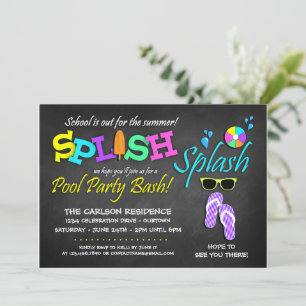 Invitaciones a la fiesta de piscina fin de curso