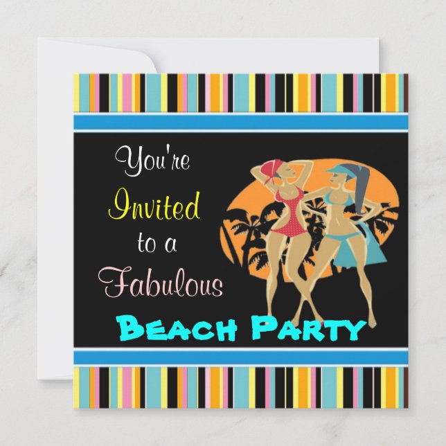 Invitaciones a la Fiesta de Playa (Anverso)