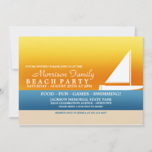 Invitaciones a la fiesta de playa del sol de veran