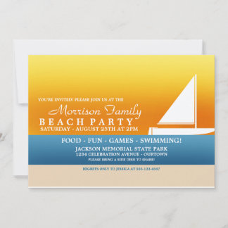 Invitaciones a la fiesta de playa del sol de veran