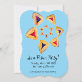Invitaciones a la fiesta de Purim Star de Blue Ham