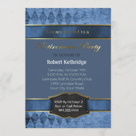 Invitaciones a la fiesta de retiro clásica Blue Ar