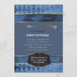 Invitaciones a la fiesta de retiro clásica Blue Ar