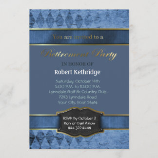 Invitaciones a la fiesta de retiro clásica Blue Ar