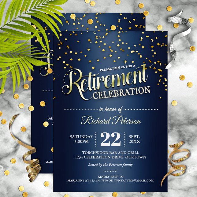Invitaciones a la fiesta de retiro de Confetti Azu (Subido por el creador)
