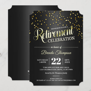 Invitaciones a la fiesta de retiro de Confetti Neg